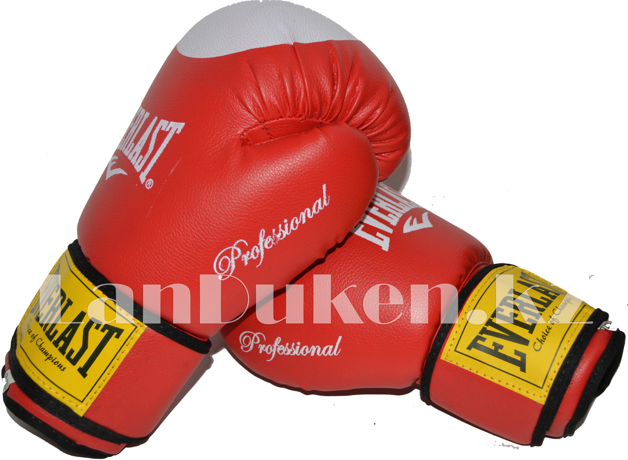 Перчатки для бокса Everlast красные с белым OZ-8