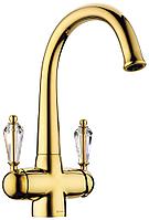 Кухонный смеситель Omoikiri Okinawa-G (4994016) латунь/золото/ прозрачный кристалл