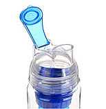 Бутылка питьевая Tasty с отсеком для фруктов, 750 мл, голубая, фото 2