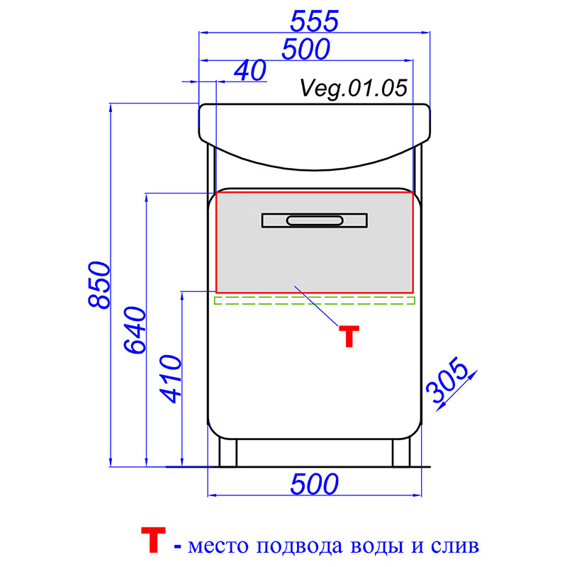 Тумба Aqwella Vega с раковиной Уют 550, цвет дуб Veg.01.05сонома - фото 3 - id-p45734823