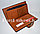 Винтажный коричневый кошелек визитница на магнитной кнопке , фото 5