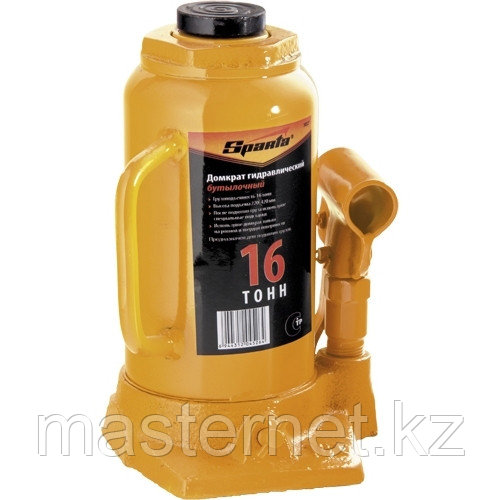 Домкрат гидравлический бутылочный, 16 т, h подъема 220-420 мм SPARTA 50327