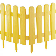 Забор декоративный из пластика, форма "Кантри", 29 х 224 см, цвет желтый, PALISAD, 65002