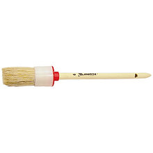 Кисть круглая № 4 (25 мм), натуральная щетина, деревянная ручка// MATRIX