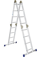 Лестница трансформер, 4 секции по 3 ступени, алюминиевая, шарнирная, Алюмет, 97790