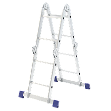 Лестница шарнирная алюминиевая, 4 секции по 2 ступени, Сибртех, 97879