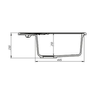Мойка IDDIS KITCHEN G K07G621i87 овал 620*500 серая, фото 2