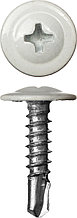 Саморезы ПШМ-С со сверлом для листового металла, 25 х 4.2 мм, 400 шт, RAL-9003 белый, ЗУБР