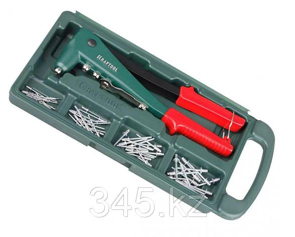 Заклепочник, KRAFTOOL "NX-3" 31170-H6, литой корпус, d=2,4-4,8 мм - Al и сталь; d=2,4-4,0 - нерж сталь, в боксе, с набором заклепок, фото 2