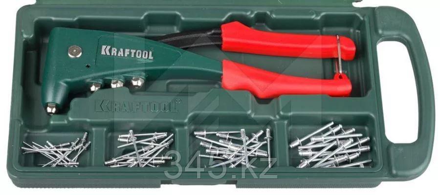 Заклепочник, KRAFTOOL "NX-5" 31173-H6, усиленный литой к d=2,4-4,8 мм - Al и сталь, d=2,4-4,0 - нерж сталь, в боксе, с набором заклепок, фото 2