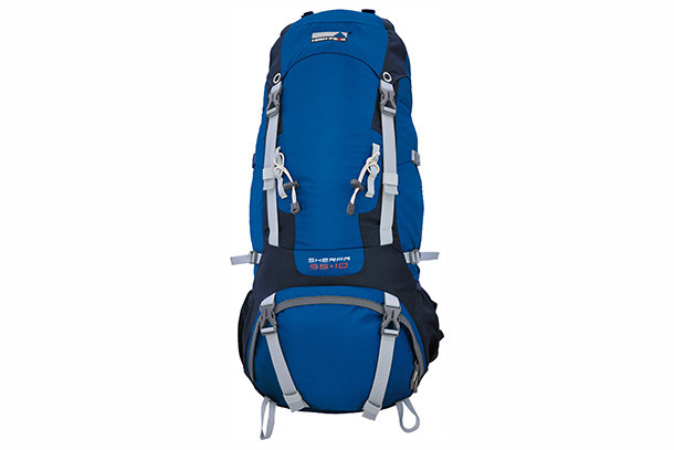 Рюкзак HIGH PEAK Мод. SHERPA 65+10 (65+10л.)(2,04кГ)(синий/темно-серый) R 89224