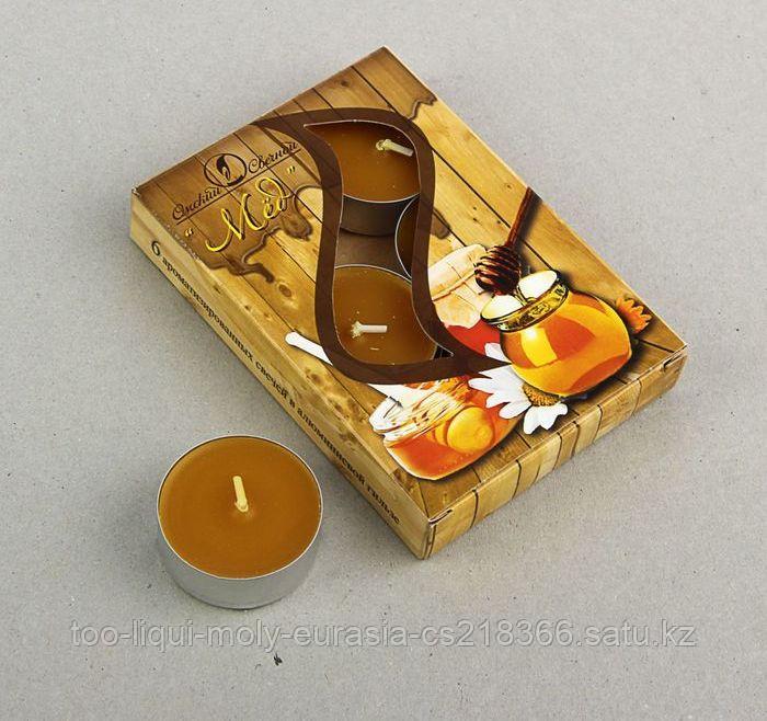 Набор чайных свечей ароматических "Мёд", 3,8х1,6 см, 3,5 ч, 12 г, 6 штук