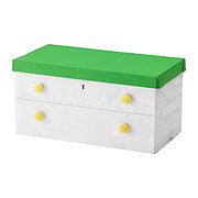 Коробка  ФЛЮТТБАР с крышкой, зеленый, белый ИКЕА, IKEA
