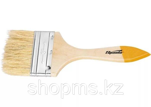 Кисть плоская Slimline 4", натуральная щетина, деревянная ручка// SPARTA, фото 2