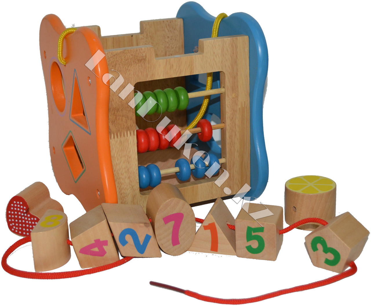 Детская развивающая деревянная игрушка со счетами (сортер)