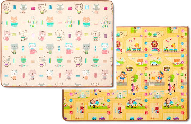 Игровой двусторонний коврик Парклон Котики+Веселый город 200*150*1см