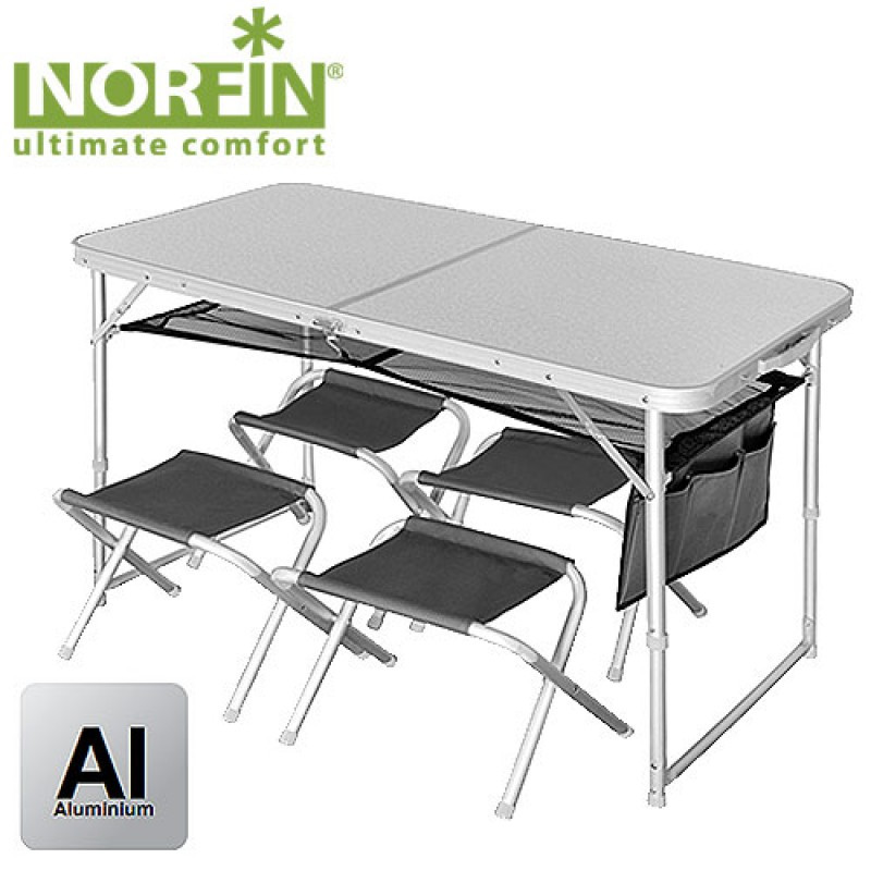 Стол + 4 стула NORFIN Мод. RUNN (120х60х70)(7,6кг.) R15252