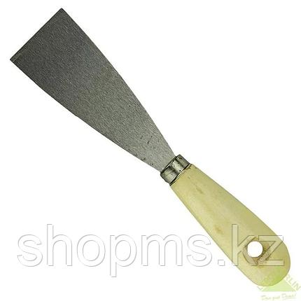 Шпательная лопатка из нержавеющей стали, 50 мм, деревянная ручка// SPARTA, фото 2