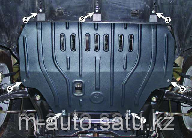 Защита картера двигателя и кпп на Kia Sportage/Киа Спортейж 2016- - фото 4 - id-p50261120