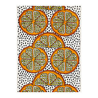 Ткань ОРАНГЕЛИЛЬЯ оранжевый, белый/черный  ИКЕА IKEA