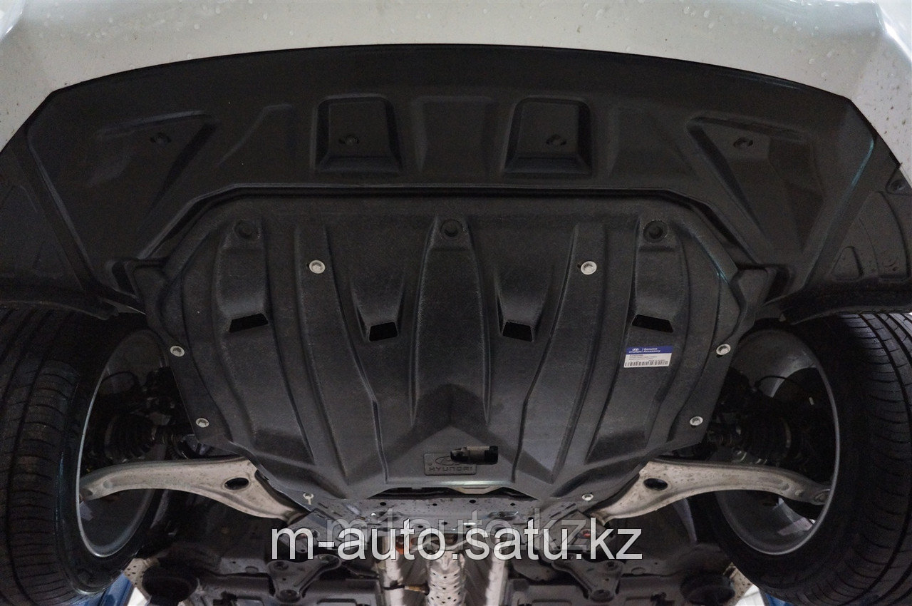 Защита картера двигателя и кпп на Hyundai Santa Fe/ Хюндай Санта Фе 2018-2023 - фото 2 - id-p2989548