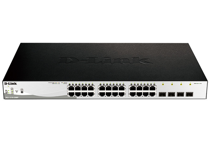 D-Link DGS-1210-28MP Настраиваемый коммутатор WebSmart с 24 портами 10/100/1000Base-T и 4 портами 1000Base-X S