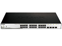 D-Link DGS-1210-28MP коммутатор WebSmart, 24 PoE x10/100/1000Base-T, 4 x 1000Base-X SFP