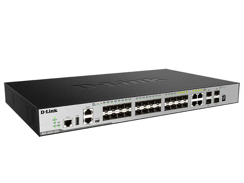 D-link DGS-3630-28SC Управляемый стекируемый коммутатор 3 уровня с 20 портами