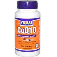 Коэнзим Q10 с вит.Е  и селеном, 50 мг, 100 желатиновых капсул.  Now Foods