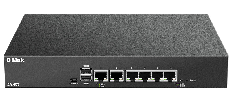 D-Link DFL-870 Гигабитный межсетевой экран NetDefend с 6 настраиваемыми портами
