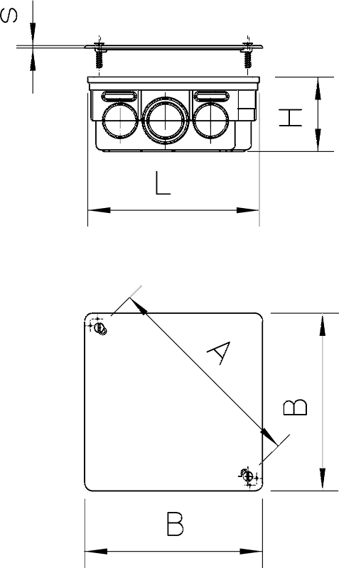 Распределительная коробка для скрытого монтажа 100x100x45 мм UV 100 K - фото 2 - id-p45963321