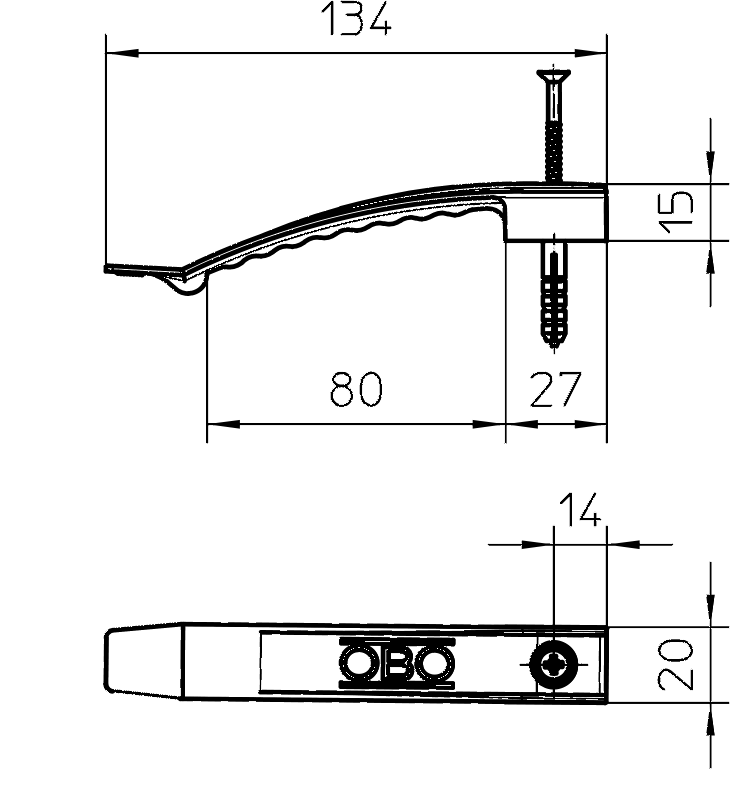 Кабельный зажим 1x8 NYM3x1,5 мм с забивным дюбелем 2032 SD - фото 2 - id-p45963888