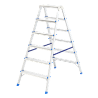 Стремянка двусторонняя 6 ступеней, алюминиевая СИБРТЕХ 97926 (002)