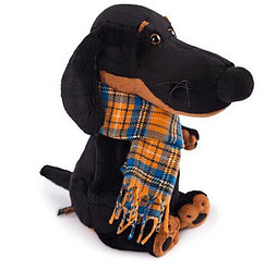 Мягкая игрушка "Собачка Ваксон в шарфе" (29 см) 