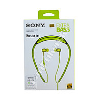 Наушники вакуумные Sony Extra Bass с затылочной дужкой зеленые