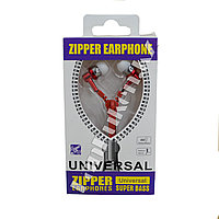 Наушники-молния Zipper Earphone красные