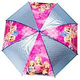 Зонт-трость детский со свистком гелевый «Мультяшные герои» (Барби с синей ручкой), фото 9