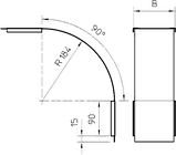 Крышка внешнего вертикального угла  90° 100 мм DBV 60 100 F FS, фото 2