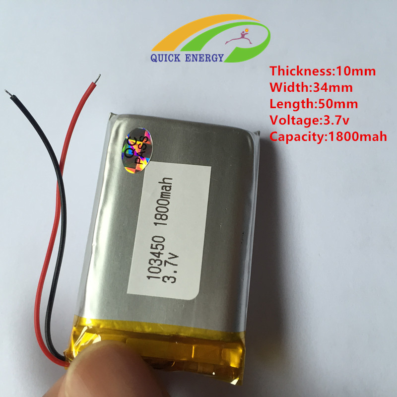 Аккумулятop 3.7v 1800mAh 103450 10x34x50mm