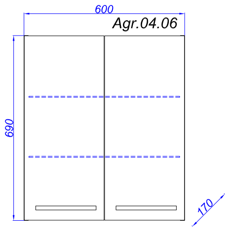 Шкаф подвесной Aqwella Allegro 60 белый Agr.04.06 - фото 3 - id-p46019379