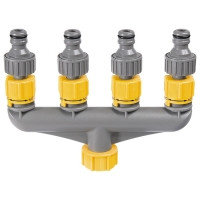 Разветвитель четырехканальный регулируемый со штуцерами PALISAD LUXE 66428