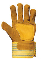 Перчатки комбинированые х/б+спилковая кожа, с усилением