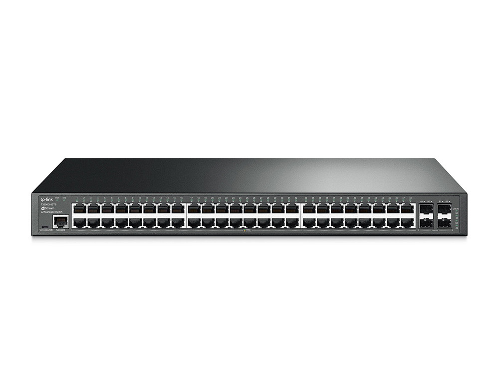 TP-Link T2600G-52TS JetStream 48-портовый гигабитный управляемый коммутатор 2 уровня с 4 SFP-слотами