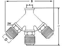 Пневмомуфта тройник R 1 / 2 "
