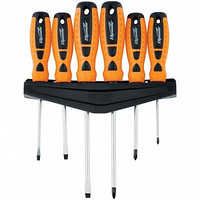 Набор отверток 6 штук "Point", двухкомпонентные рукоятки, сталь CrV, SPARTA 11782 (002)