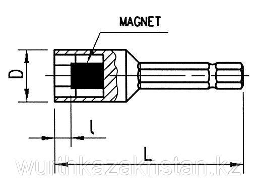 Магнитный переходник 6-и-кант. 1/4" SW 8 - фото 2 - id-p46045397