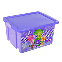 Ящик для игрушек "ФИКСИКИ"  30 л. фиолетовый 48022 (003)