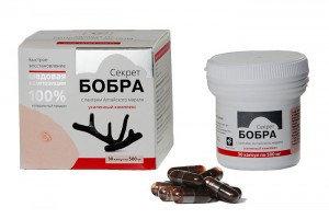 «Секрет бобра» с пантами алтайского марала для восстановления организма (30 капсул по 0,5 г.)