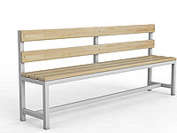 Скамейка для раздевалки со спинкой 1,5м