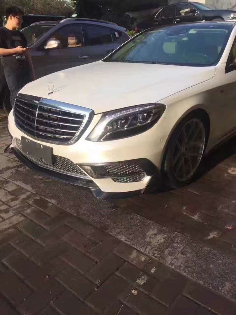 Передняя губа для Mercedes-Benz S-class W222 (Карбон) - фото 8 - id-p46091723